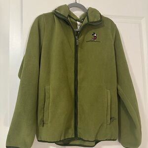 Disney Women’s Green Fleece Zip Up Jacket Size Small